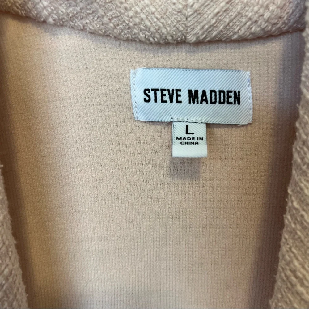 Steve Madden SLUB KNIT JACKET IN ROSE TAUPE size large